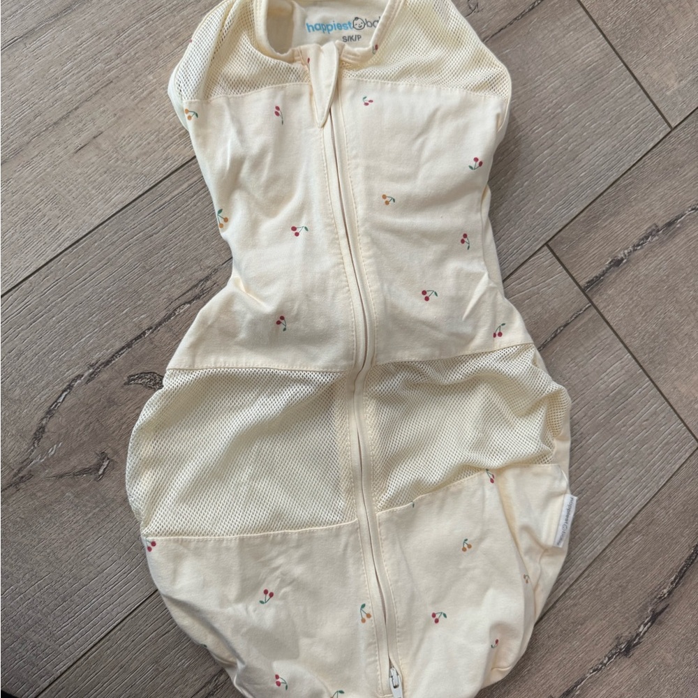 Happiest Baby Cream Baby Swaddle with Cherry Print